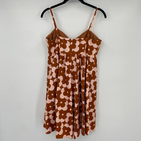 Hutch Anthropologie Women's Brown & Cream Retro Mod Floral Petra Romper Size 6 - Picture 5 of 12